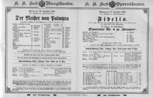 Theaterzettel (Oper und Burgtheater in Wien) 18951216 Seite: 1