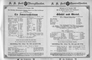 Theaterzettel (Oper und Burgtheater in Wien) 18951225 Seite: 1