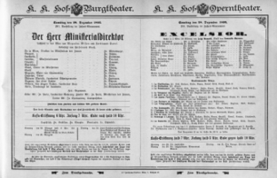 Theaterzettel (Oper und Burgtheater in Wien) 18951228 Seite: 1