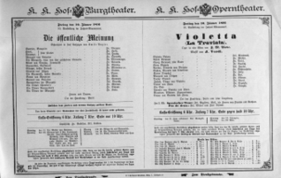 Theaterzettel (Oper und Burgtheater in Wien) 18960110 Seite: 1
