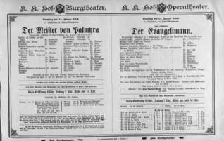 Theaterzettel (Oper und Burgtheater in Wien) 18960111 Seite: 1