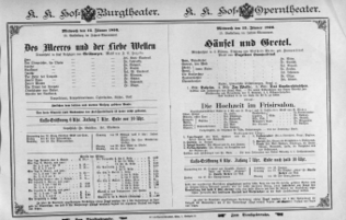 Theaterzettel (Oper und Burgtheater in Wien) 18960115 Seite: 1