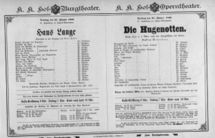 Theaterzettel (Oper und Burgtheater in Wien) 18960121 Seite: 1