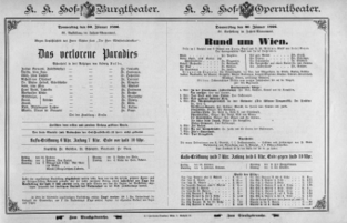 Theaterzettel (Oper und Burgtheater in Wien) 18960130 Seite: 1