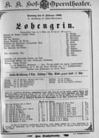 Theaterzettel (Oper und Burgtheater in Wien) 18960209 Seite: 1