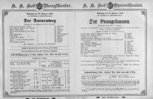 Theaterzettel (Oper und Burgtheater in Wien) 18960212 Seite: 1