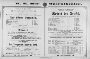 Theaterzettel (Oper und Burgtheater in Wien) 18960223 Seite: 1