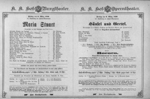 Theaterzettel (Oper und Burgtheater in Wien) 18960306 Seite: 1
