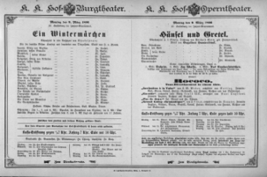 Theaterzettel (Oper und Burgtheater in Wien) 18960309 Seite: 1
