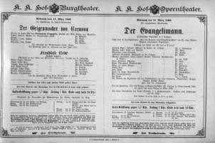 Theaterzettel (Oper und Burgtheater in Wien) 18960311 Seite: 1