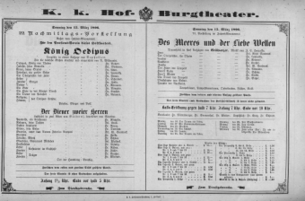 Theaterzettel (Oper und Burgtheater in Wien) 18960315 Seite: 1