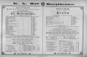 Theaterzettel (Oper und Burgtheater in Wien) 18960322 Seite: 1