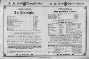 Theaterzettel (Oper und Burgtheater in Wien) 18960323 Seite: 1