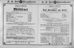 Theaterzettel (Oper und Burgtheater in Wien) 18960324 Seite: 1