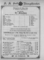 Theaterzettel (Oper und Burgtheater in Wien) 18960325 Seite: 1