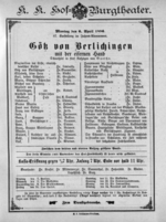 Theaterzettel (Oper und Burgtheater in Wien) 18960406 Seite: 1