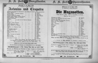 Theaterzettel (Oper und Burgtheater in Wien) 18960415 Seite: 1