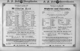 Theaterzettel (Oper und Burgtheater in Wien) 18960416 Seite: 1