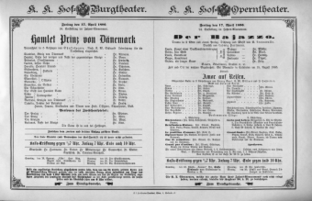 Theaterzettel (Oper und Burgtheater in Wien) 18960417 Seite: 1