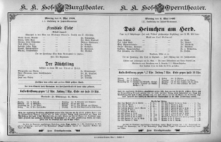 Theaterzettel (Oper und Burgtheater in Wien) 18960504 Seite: 1