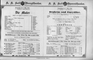 Theaterzettel (Oper und Burgtheater in Wien) 18960507 Seite: 1