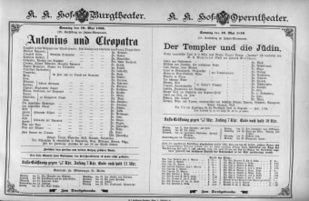 Theaterzettel (Oper und Burgtheater in Wien) 18960510 Seite: 1