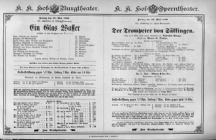 Theaterzettel (Oper und Burgtheater in Wien) 18960515 Seite: 1
