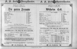 Theaterzettel (Oper und Burgtheater in Wien) 18960517 Seite: 1