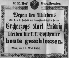 Theaterzettel (Oper und Burgtheater in Wien) 18960519 Seite: 1