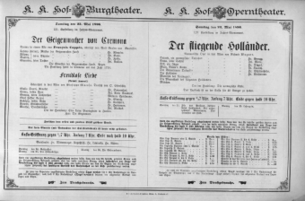 Theaterzettel (Oper und Burgtheater in Wien) 18960523 Seite: 1