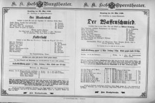 Theaterzettel (Oper und Burgtheater in Wien) 18960530 Seite: 1