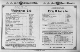 Theaterzettel (Oper und Burgtheater in Wien) 18960606 Seite: 1