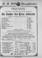 Theaterzettel (Oper und Burgtheater in Wien) 18960613 Seite: 1