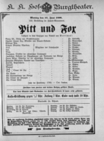 Theaterzettel (Oper und Burgtheater in Wien) 18960615 Seite: 1