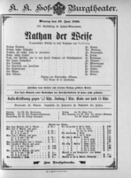 Theaterzettel (Oper und Burgtheater in Wien) 18960622 Seite: 1