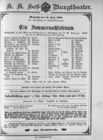 Theaterzettel (Oper und Burgtheater in Wien) 18960624 Seite: 1