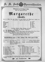 Theaterzettel (Oper und Burgtheater in Wien) 18960819 Seite: 1