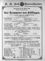 Theaterzettel (Oper und Burgtheater in Wien) 18960820 Seite: 1