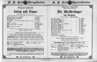 Theaterzettel (Oper und Burgtheater in Wien) 18960831 Seite: 1