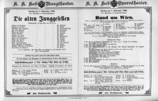 Theaterzettel (Oper und Burgtheater in Wien) 18960901 Seite: 1