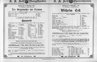Theaterzettel (Oper und Burgtheater in Wien) 18960905 Seite: 1