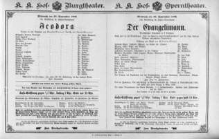 Theaterzettel (Oper und Burgtheater in Wien) 18960916 Seite: 1