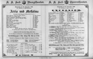 Theaterzettel (Oper und Burgtheater in Wien) 18960924 Seite: 1