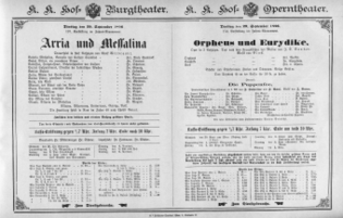 Theaterzettel (Oper und Burgtheater in Wien) 18960929 Seite: 1