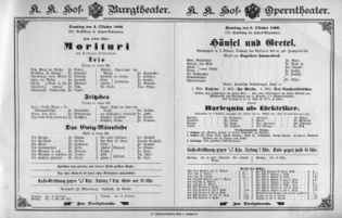 Theaterzettel (Oper und Burgtheater in Wien) 18961003 Seite: 1