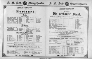 Theaterzettel (Oper und Burgtheater in Wien) 18961004 Seite: 1