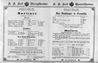 Theaterzettel (Oper und Burgtheater in Wien) 18961009 Seite: 1