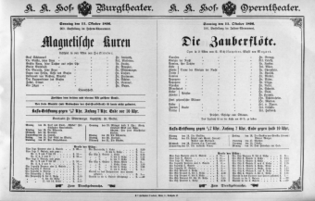 Theaterzettel (Oper und Burgtheater in Wien) 18961011 Seite: 1