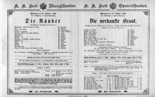 Theaterzettel (Oper und Burgtheater in Wien) 18961021 Seite: 1