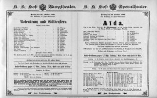 Theaterzettel (Oper und Burgtheater in Wien) 18961023 Seite: 1